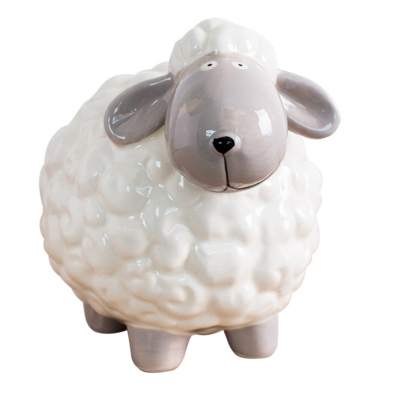 陶瓷小绵羊存钱罐意家居家居装饰装饰品摆件房间卧室摆件