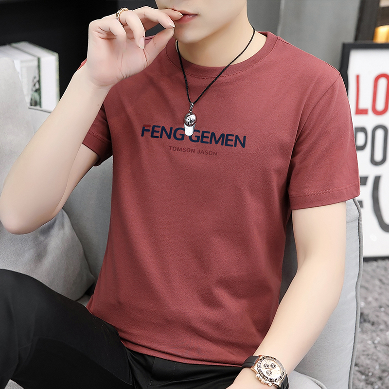 纯棉短袖t恤男士夏季2022新款上衣服圆领潮流ins潮牌半袖夏天男生
