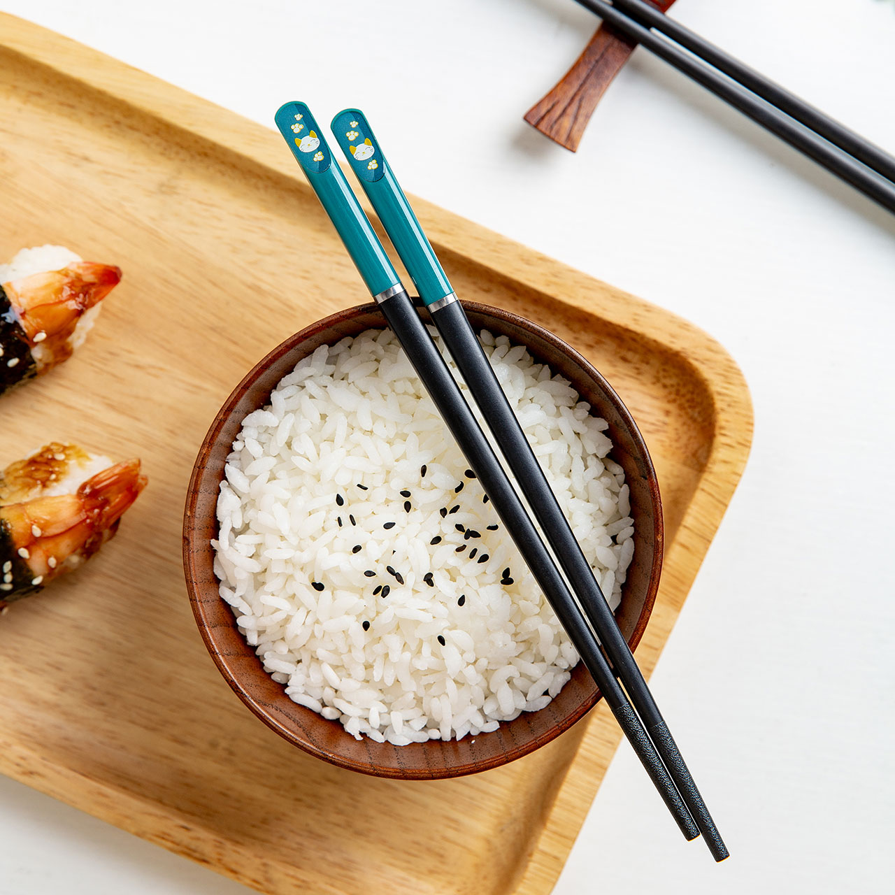 摩登主妇家用防滑合金筷子一人一筷日式卡通通分筷子