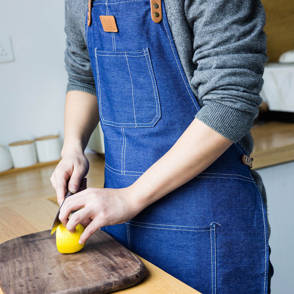 摩登主妇日系棉麻防污围裙女家家用厨房工作服时尚围裙
