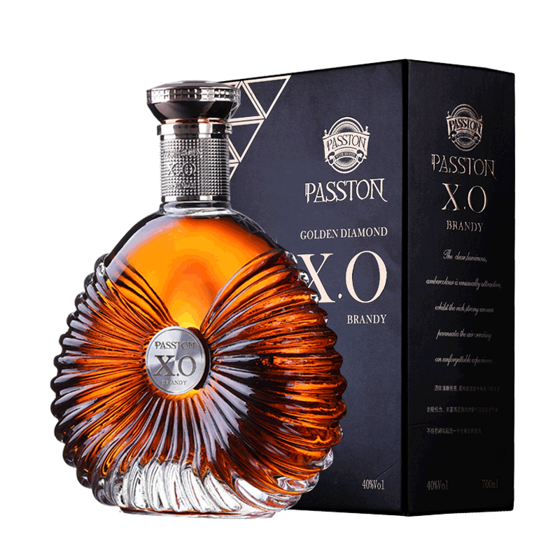 法国进口金钻xo洋酒白兰地礼盒装 brandy鸡尾预调洋酒700ml送酒杯