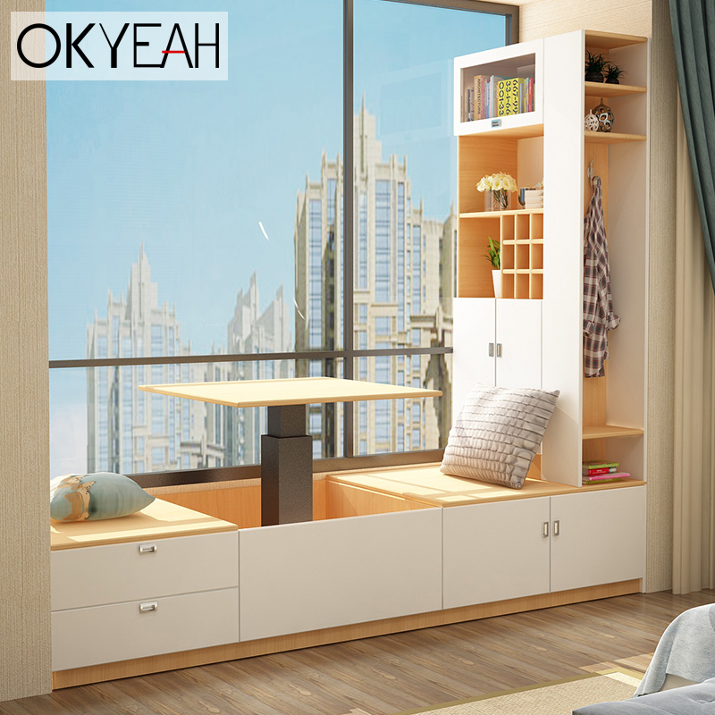 飘窗定制设计柜矮柜地柜简约现代榻榻米多功能阳台飘窗柜