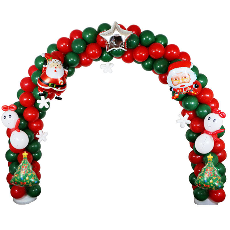 圣诞气球拱门商场学校ktv派对节日活动场景布置圣诞装饰拱形彩门