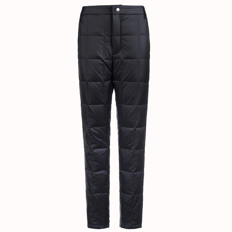 uaisi内外保暖防风加绒运动休闲新款2021修身白鹅绒棉裤