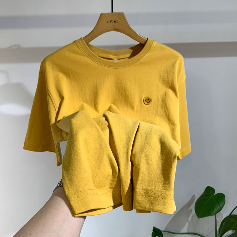 2022夏季新款男士短袖t恤圆领修身衣服韩版潮流半袖大码体恤男装