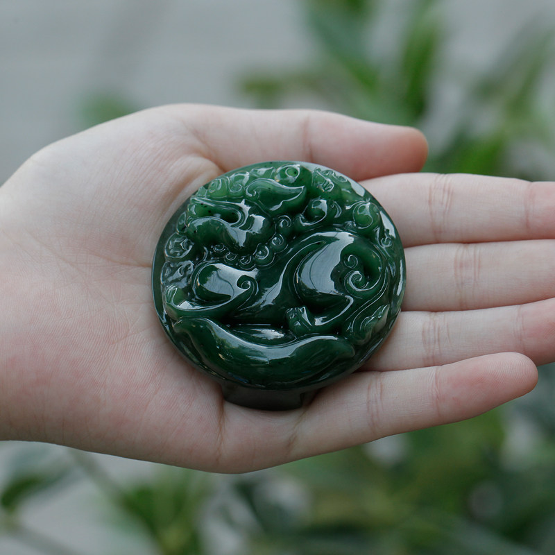 开光天然翡翠腰扣玉腰佩皮带扣男士玉石腰扣招财进宝玉腰挂件