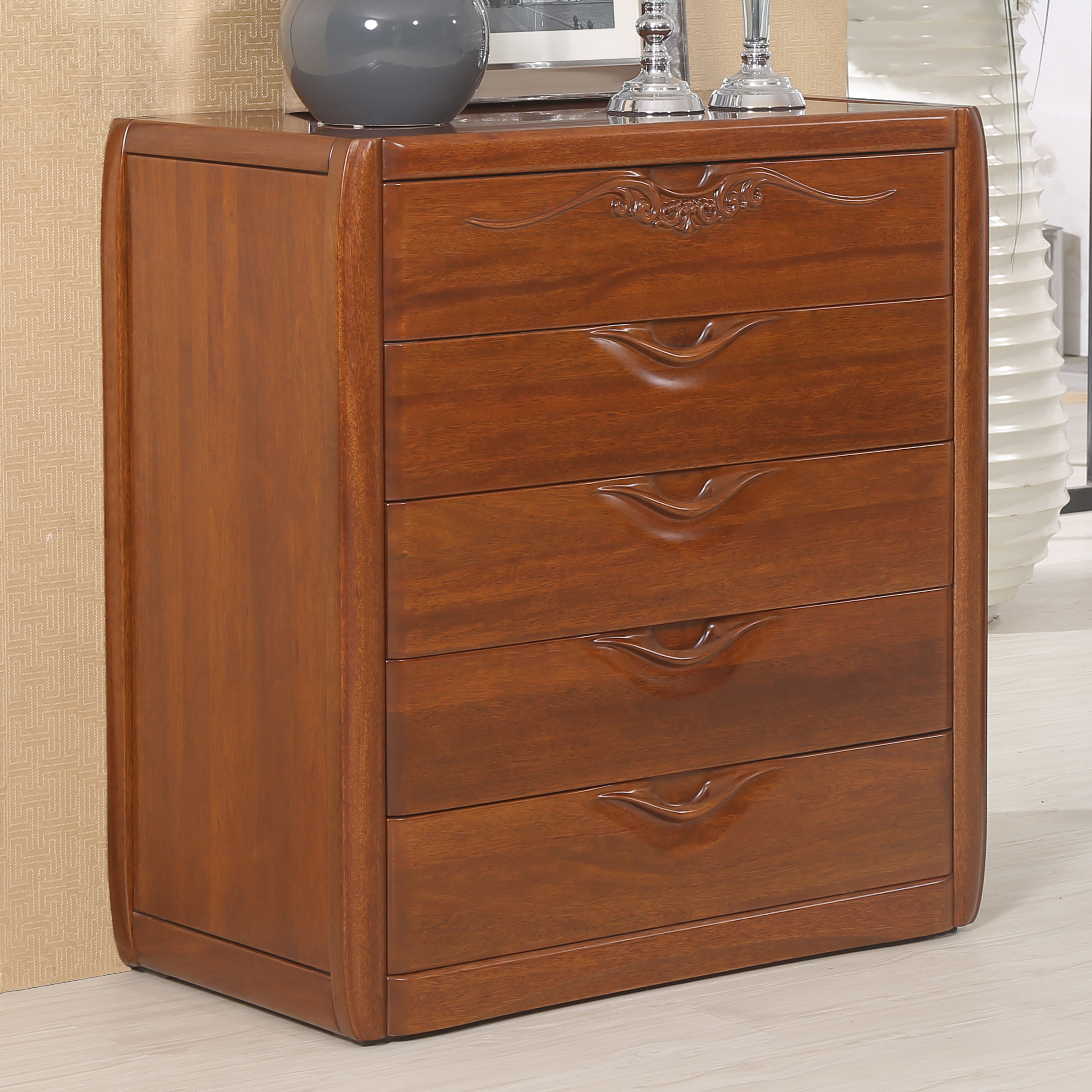 顺心家具现代中式实木家具简约风格海棠木全实木斗柜