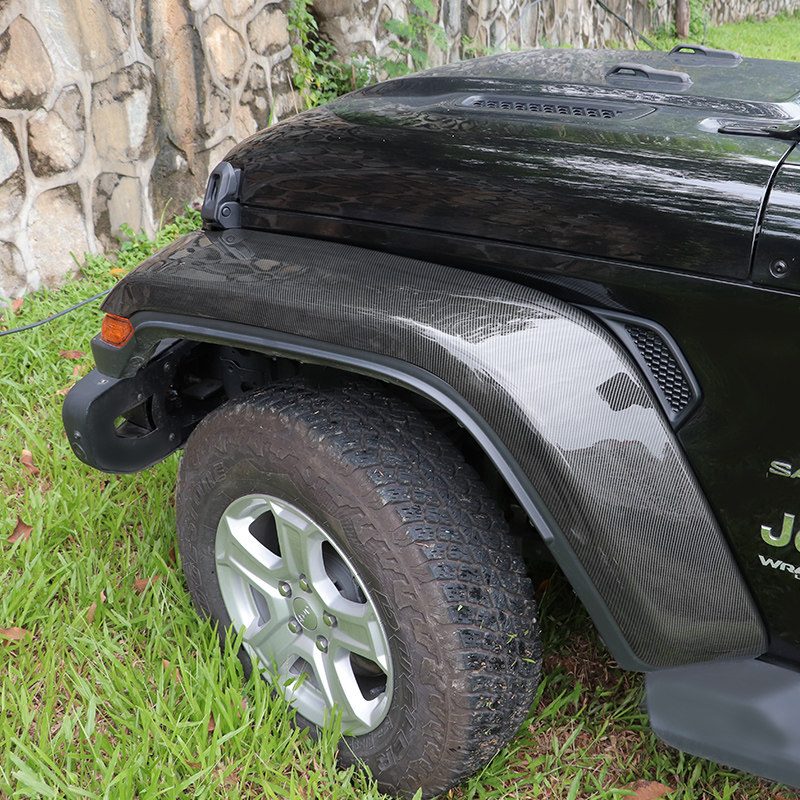 牧马人装饰高位轮眉适用181920款jl改装碳纤纹轮装饰性轮眉