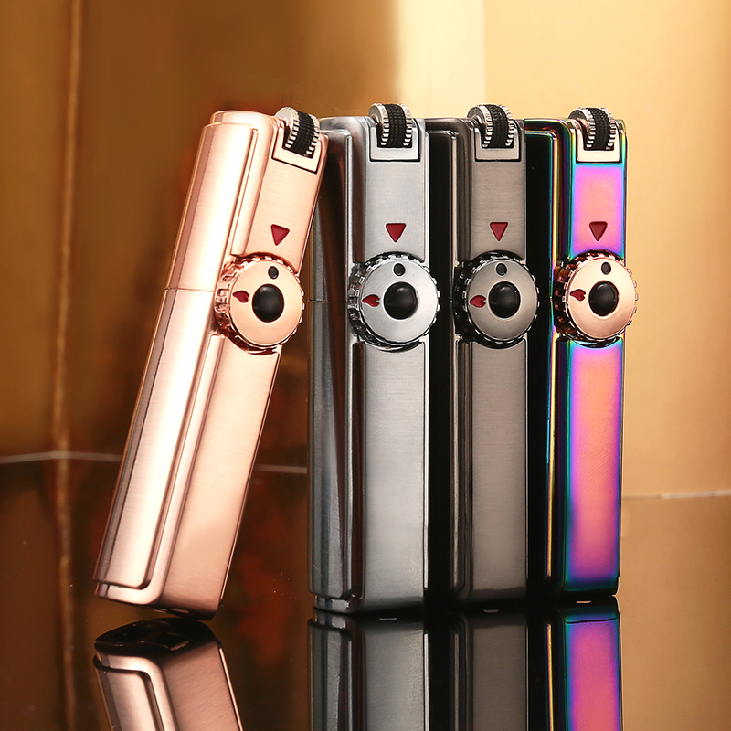 网红抖音高级防风气体打火机充气三头充气打火机