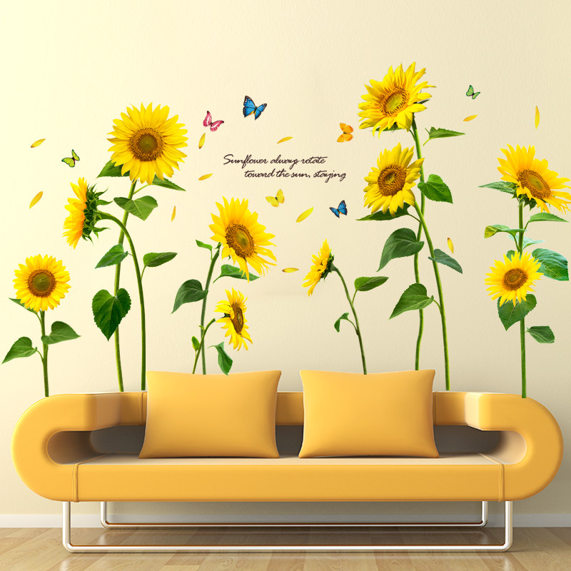 客厅墙面墙壁自粘贴纸花朵装饰贴画背景布置墙贴