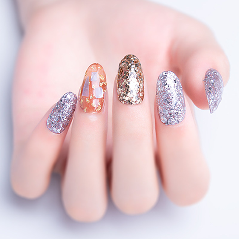 甲油爆闪银色闪细银超金色亮片专用美甲新款甲油胶