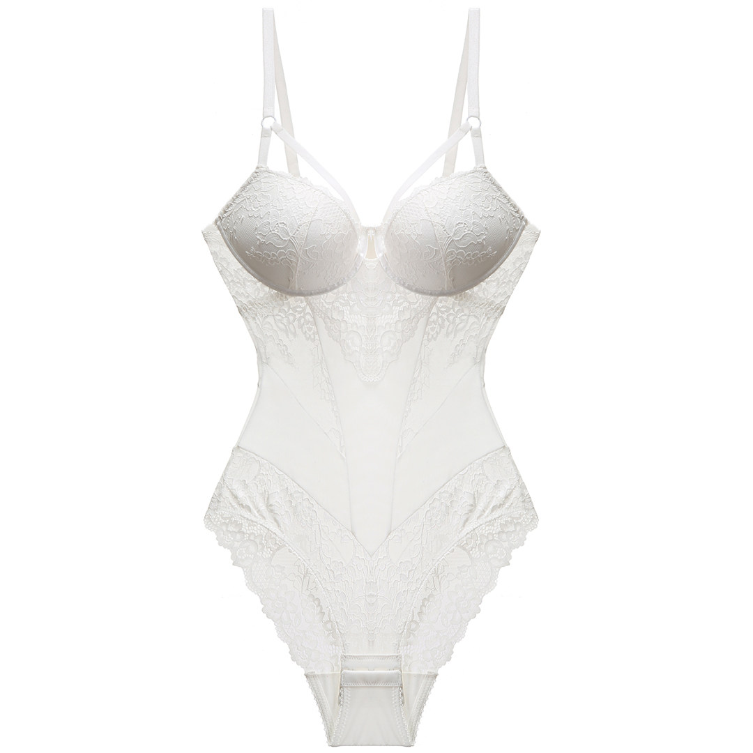 不从众下厚上薄聚拢性感连体衣透明蕾丝美背塑身衣