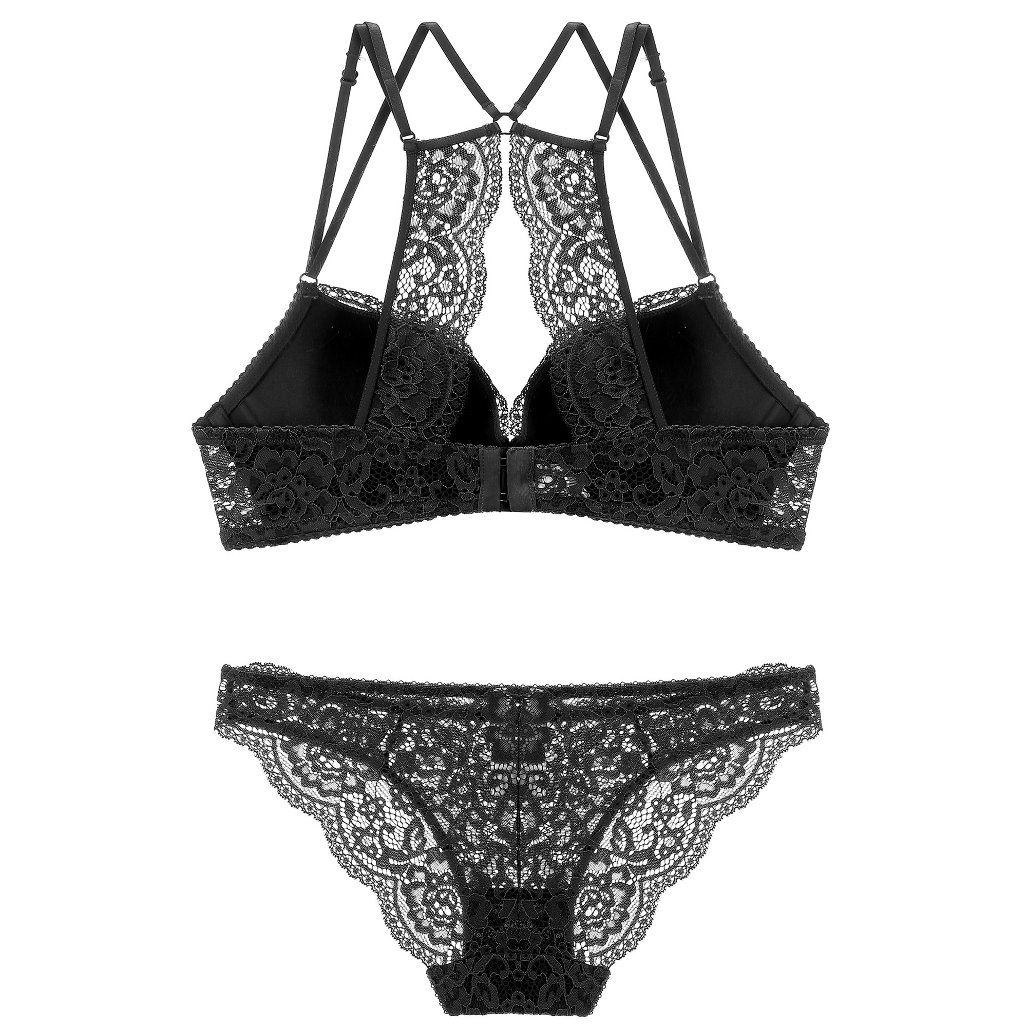 女人人的秘密女性性感蕾丝大胸显小法式薄款文文胸套装