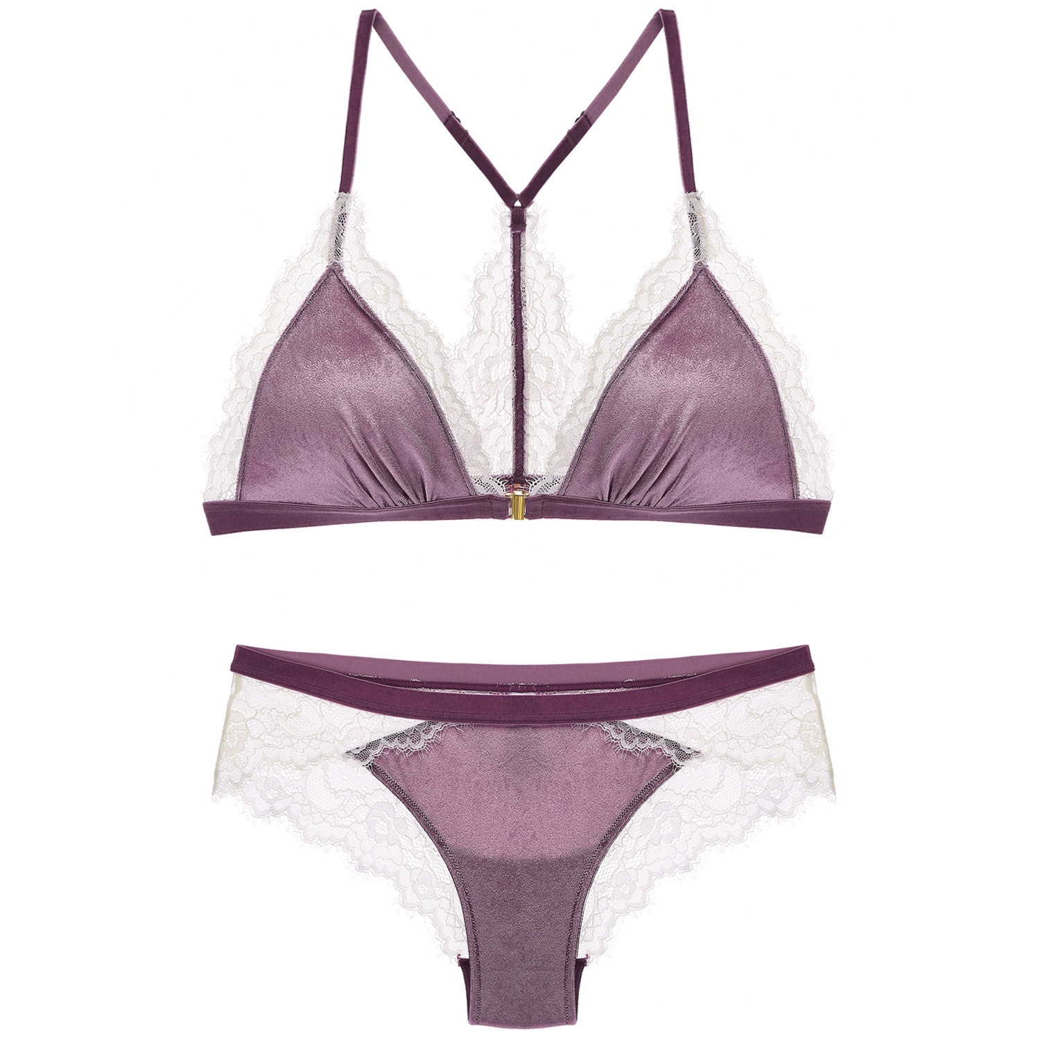 欧美时髦胸罩文胸罩秋冬季内衣法式三角性感女性文胸套装