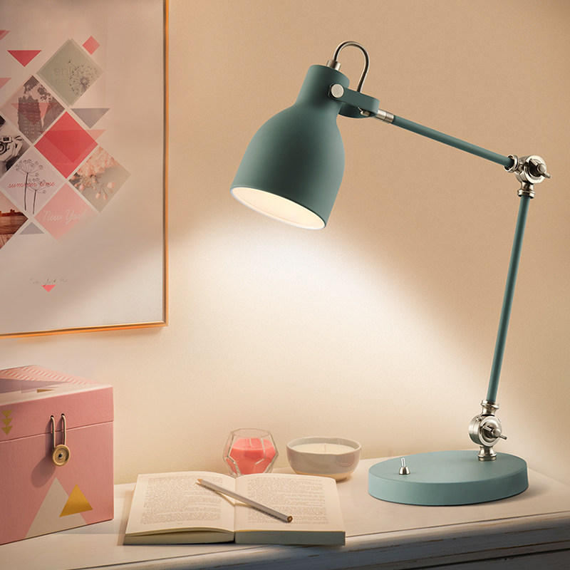 开展北欧ins台灯插电书房书桌折叠伸缩工作阅读台灯(护眼灯