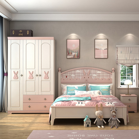 Nordic Rabbit Three DOOR WARDROBE BEDROOM Wooden Storage Cabinet Simple Modern Girl Children's Wardrobe Large Wardrobe Nordic Rabbit Three DOOR WARDROBE BEDROOM Wooden Storage Cabinet Simple Modern Girl Children's Wardrobe Large Wardrobe