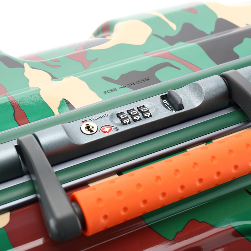 mendozaseahawk迷彩3d立体铝框拉杆箱密码旅行箱