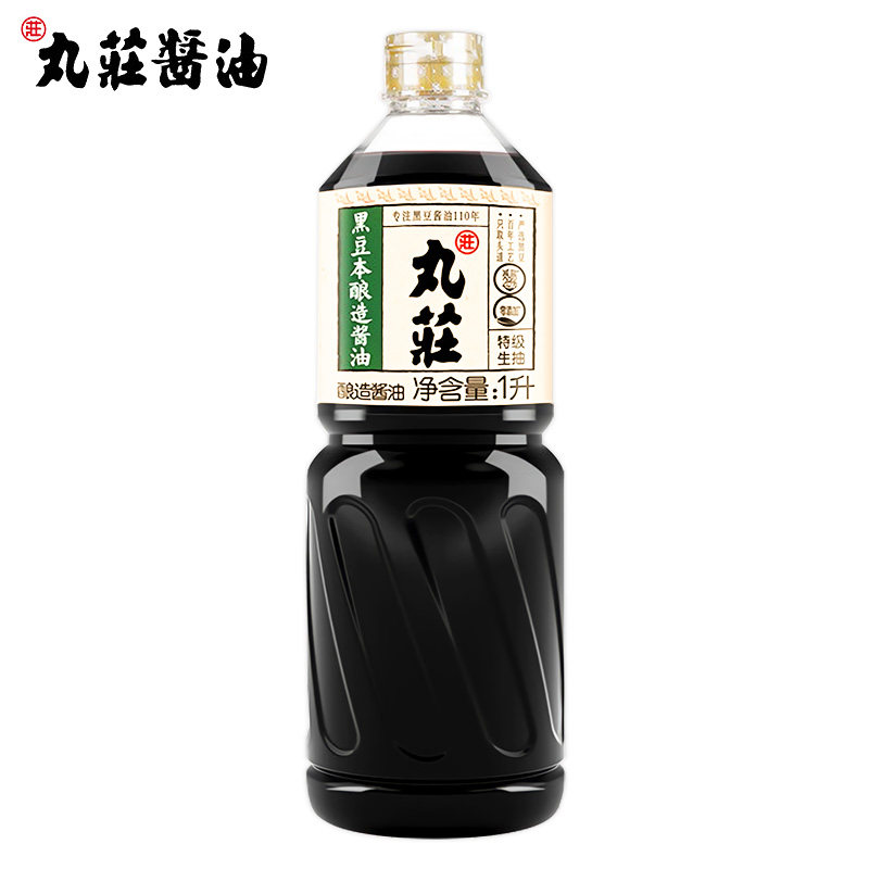 丸庄黑豆酿造酱油1l桶装转基因特级生抽家用酱油