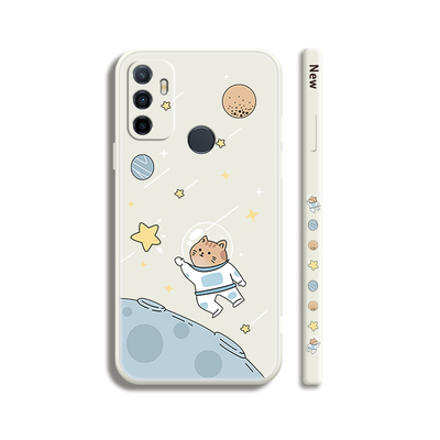 侧边图案oppoa32手机壳宇航小猫新款全包镜头oppoa32保护套直边软壳防