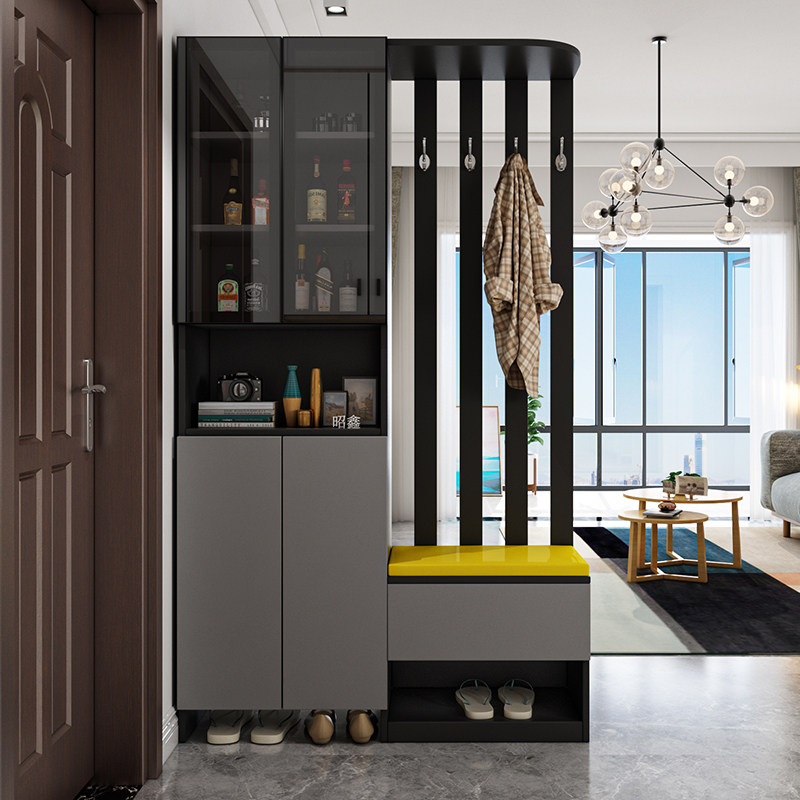 玄关定制进门隔断客厅现代简约门厅鞋柜一体门口门厅