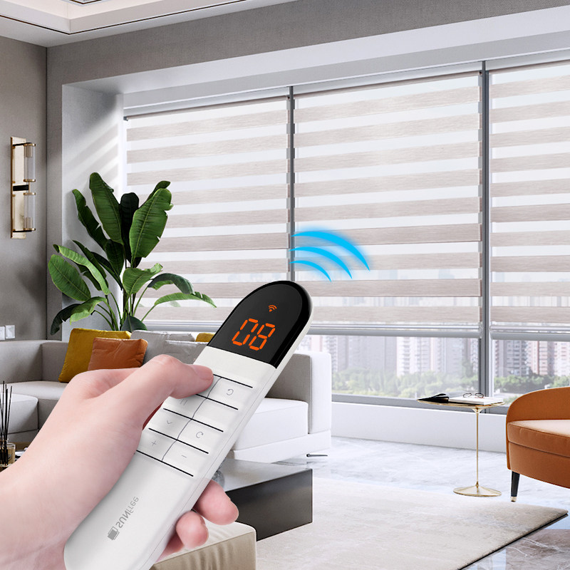 窗帘电动柔纱智能语音控制自动升降百叶百叶窗卷帘