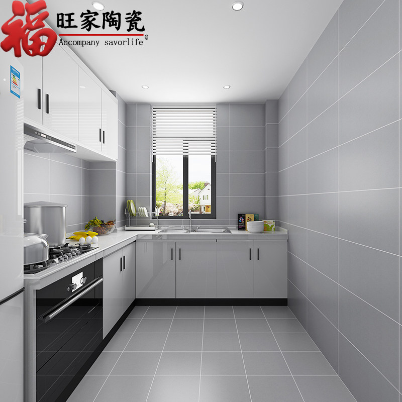 现代简约厨房墙砖卫生间瓷砖300x600黑白灰纯色阳台防滑仿古砖包括