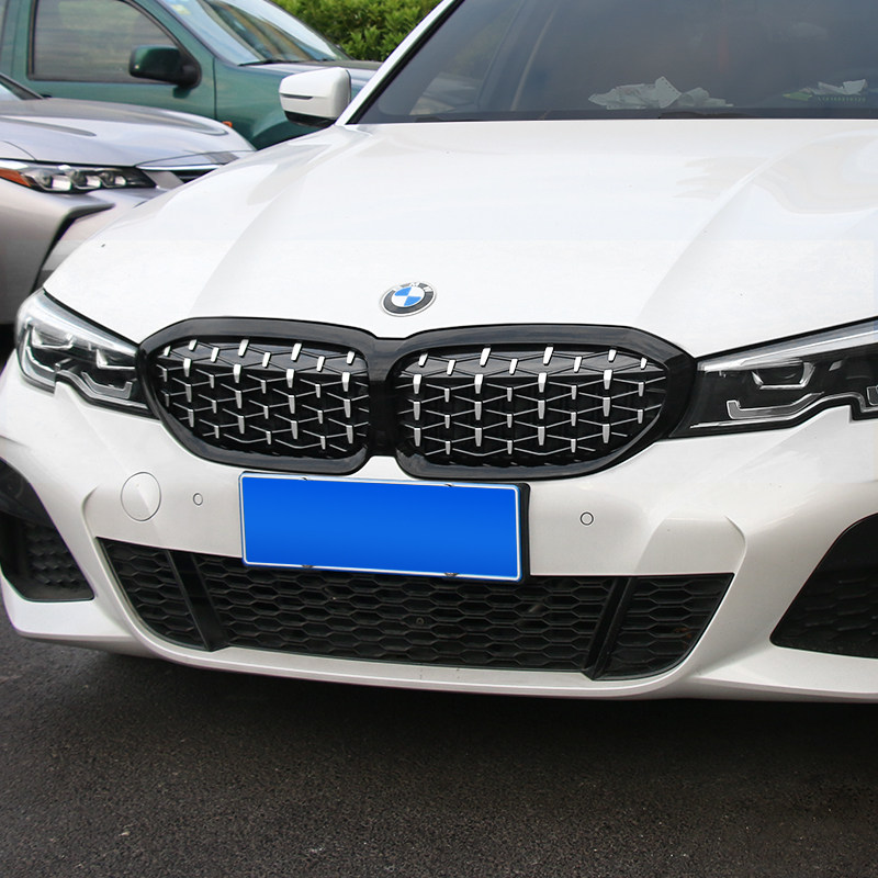 2020款宝马新3系改装中网320li325li黑色中网进气格栅满天星中网-mc母