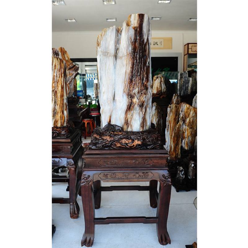 班德拉斯缅甸树化玉木化石书房客厅摆设办公室装饰玄关装饰品