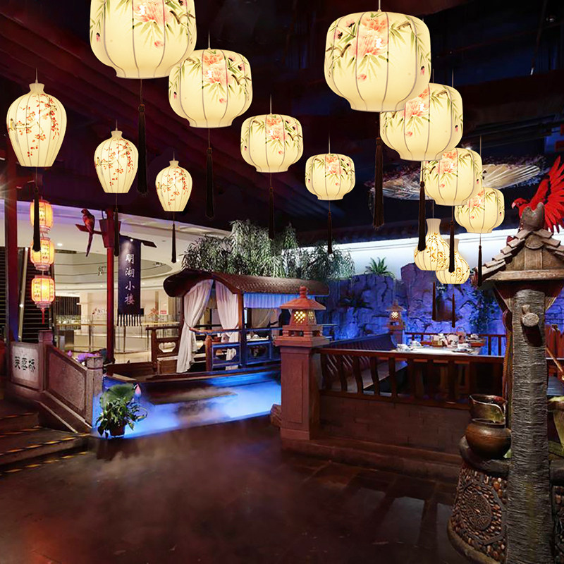 新中式会所古风布艺手绘茶室禅意国风中国卡座酒店