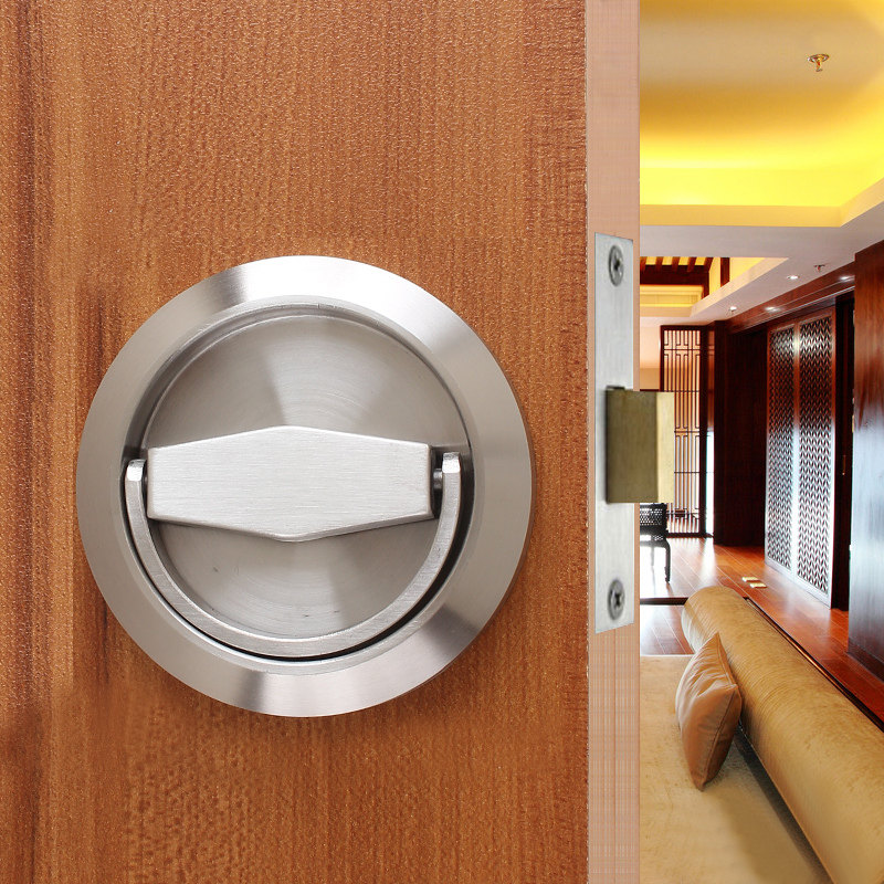 门锁不锈钢单面双面隐形通道暗装拉环背景墙暗门机械门锁