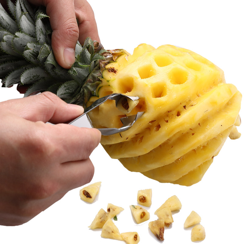 菠萝刀削神器去眼三角夹子削皮不锈钢挖眼家用水果削皮器