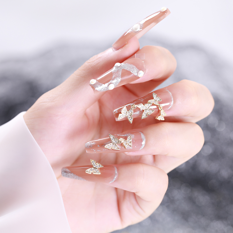 蝴蝶美甲钻饰饰品网红爆款超闪立体微镶锆石美甲工具