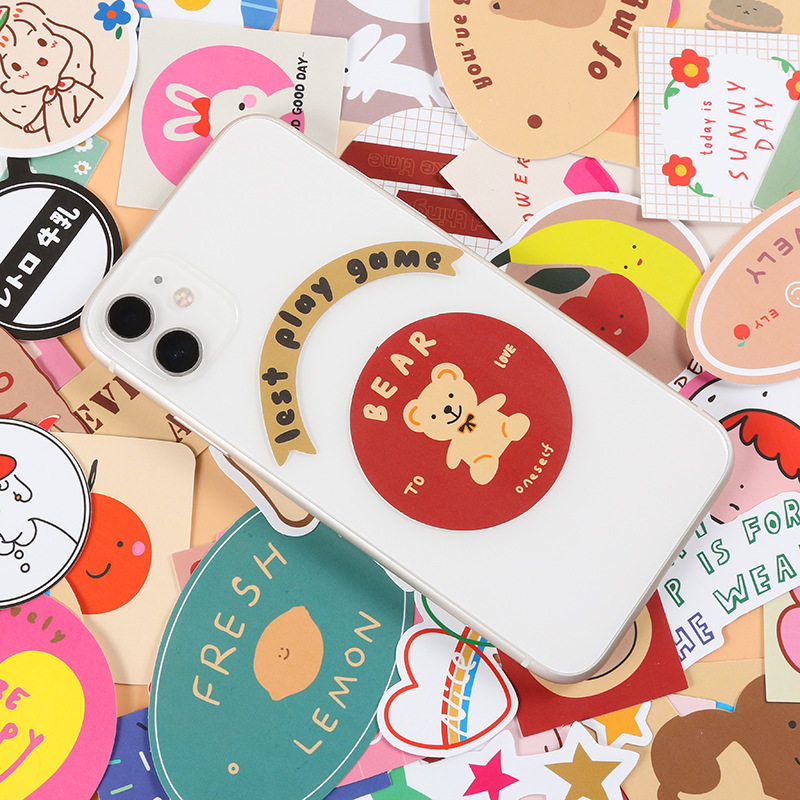 番茄森森ins卡通可爱软糖小熊兔子手帐素材贴纸