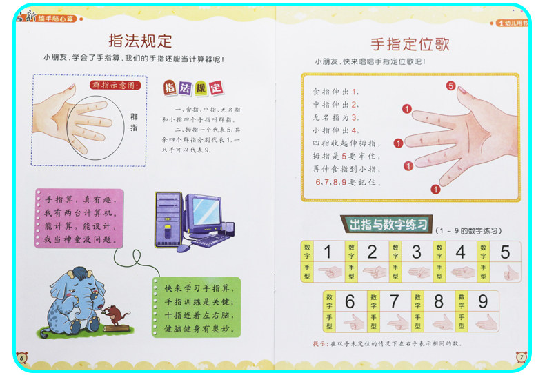 童心育苗新编幼儿手脑心算全套6册包邮 幼儿蒙氏数学手脑潜能开发教程