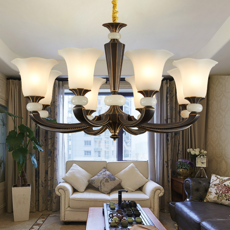 美式全铜客厅吊灯小美复古卧室餐厅灯简简约客厅吊灯