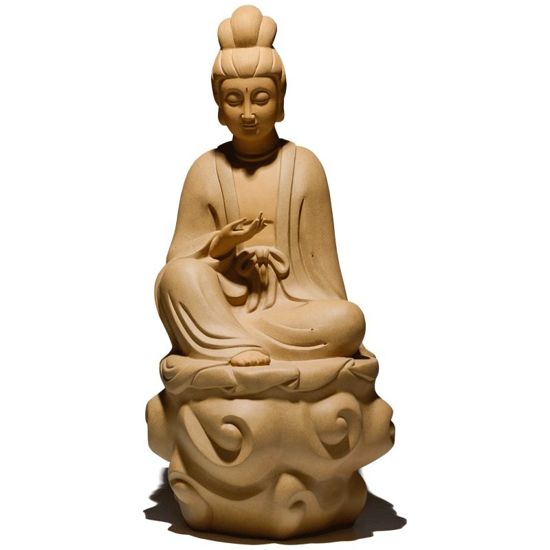 摆件尊泥陶阁茶宠大号观音佛像居家玄关创意家居茶具茶宠摆件