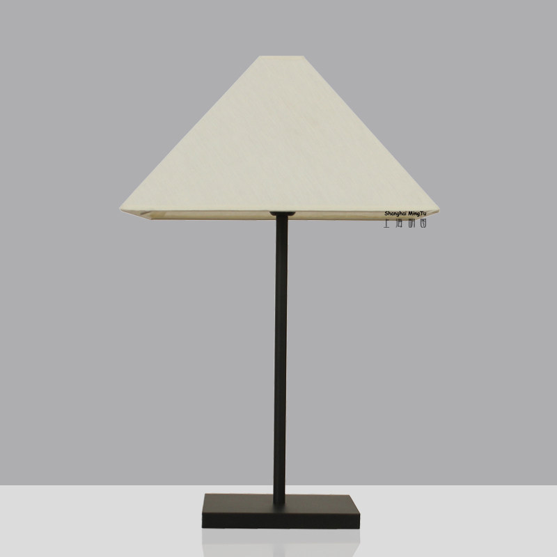 上海明图现代简约新中式中式铁艺黑色阿玛尼系列梯形装饰台灯
