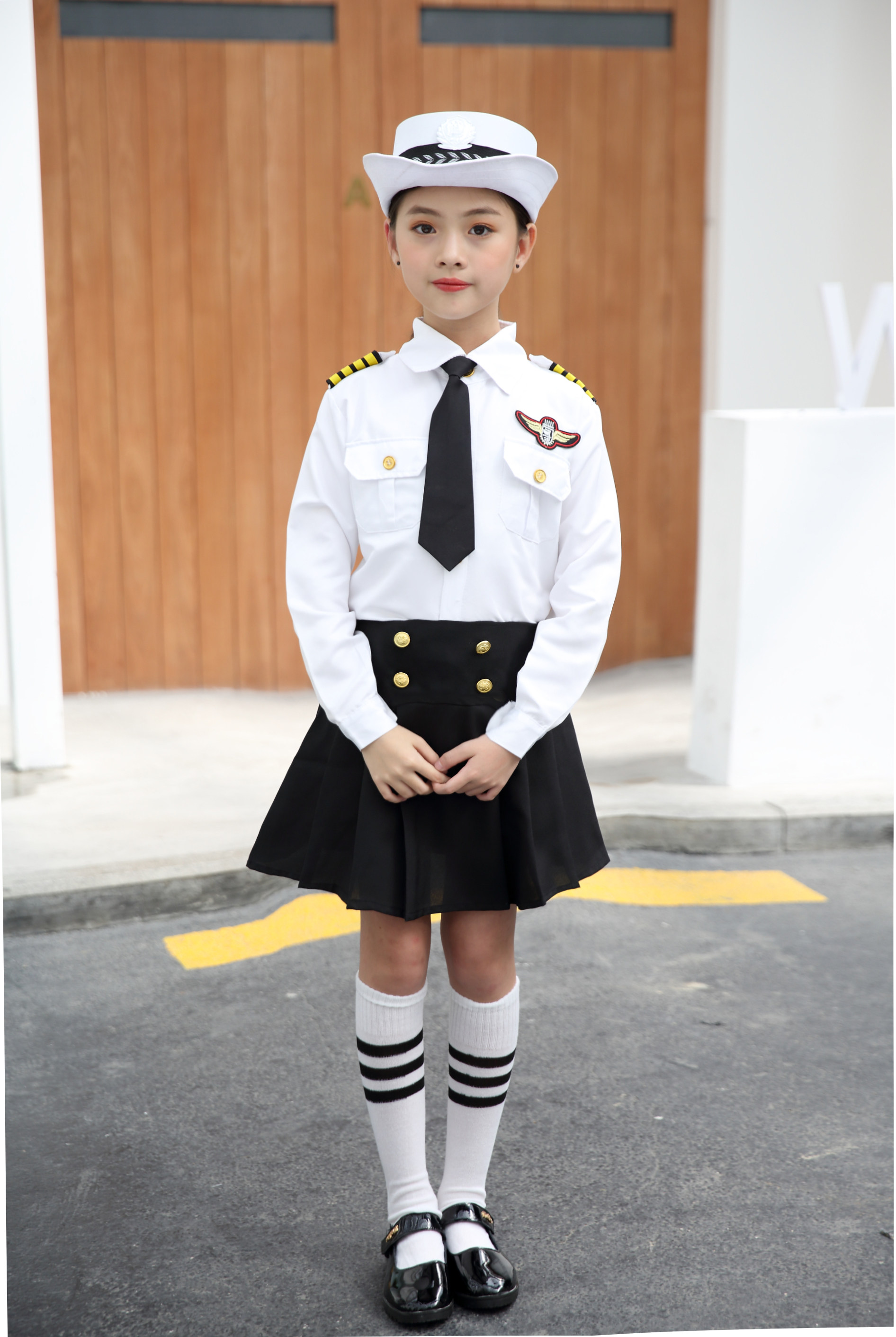 儿童军装海军演出服警官官服空军制服角色扮演套装儿童演出服