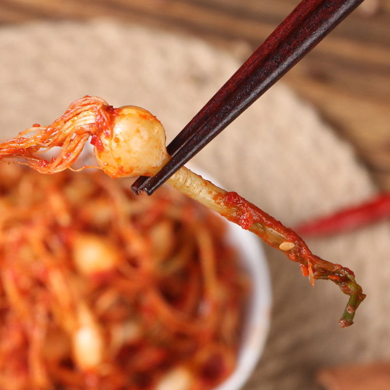 小根韩式蒜大脑瓜咸菜东北泡菜野生腌制辣味腌制