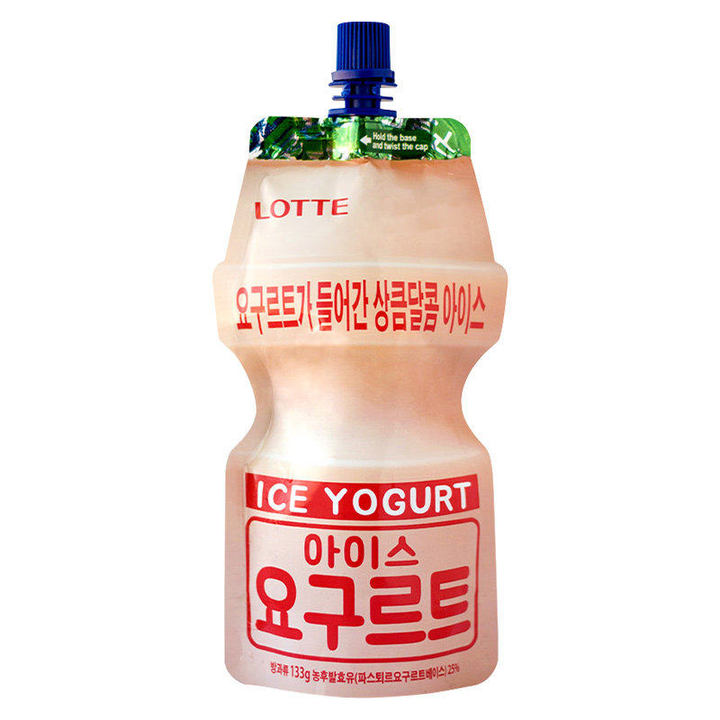 冰冰韩国原装进口乐天乳酸菌棒冰激淋吸吸冰淇淋133g冰淇淋