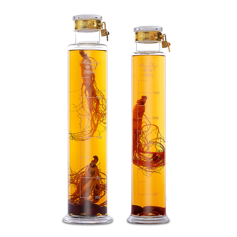 泡酒玻璃瓶细长玻璃酒瓶2斤3斤5斤密封家用浸酒玻璃瓶人参泡酒瓶