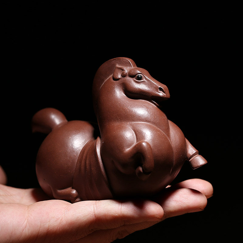 水土陶形紫砂马茶宠名家手工可养紫砂茶道茶宠茶玩可爱摆件