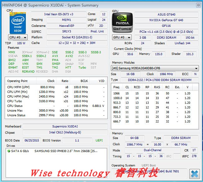 intel xeon至强e5 2673 v3 oem 正式版 主频2.4ghz 12