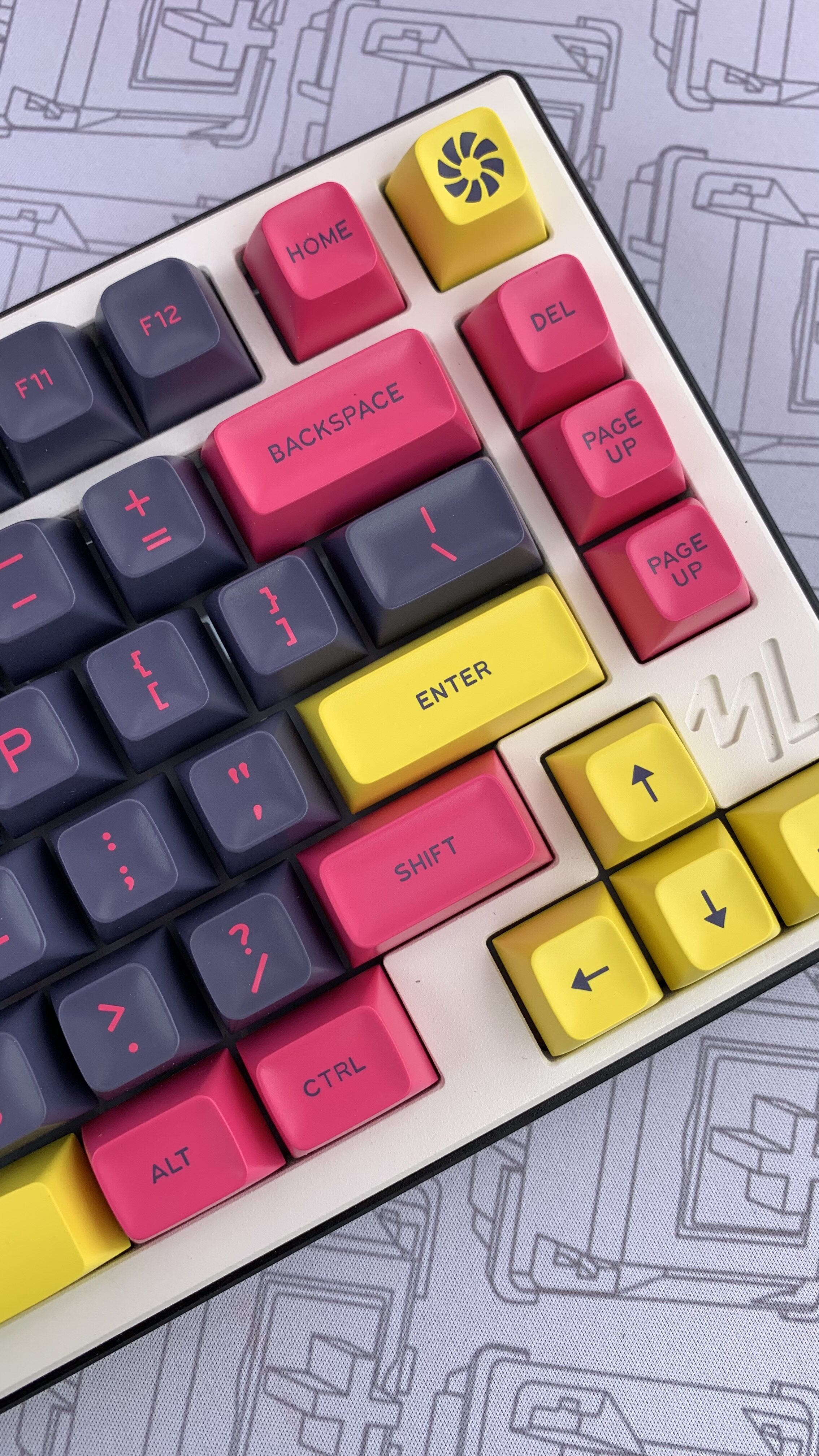 爱菲sa高度abs二色键帽复古古波键大全套键盘