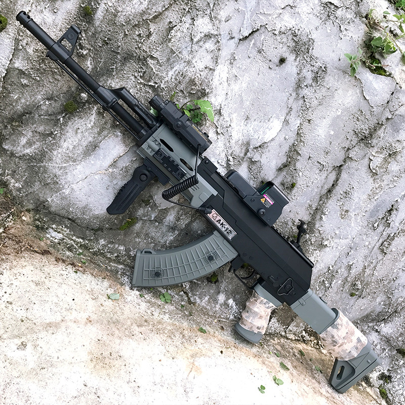 战术ak12水弹枪电动连发水蛋枪下供ak47真人cs绝地吃鸡求生玩具枪