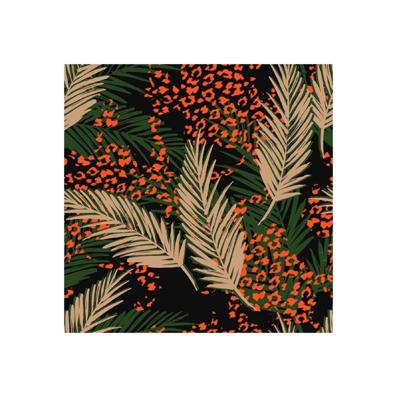 热情森林flora春夏植物叶子印花森系文艺女韩版方巾围巾