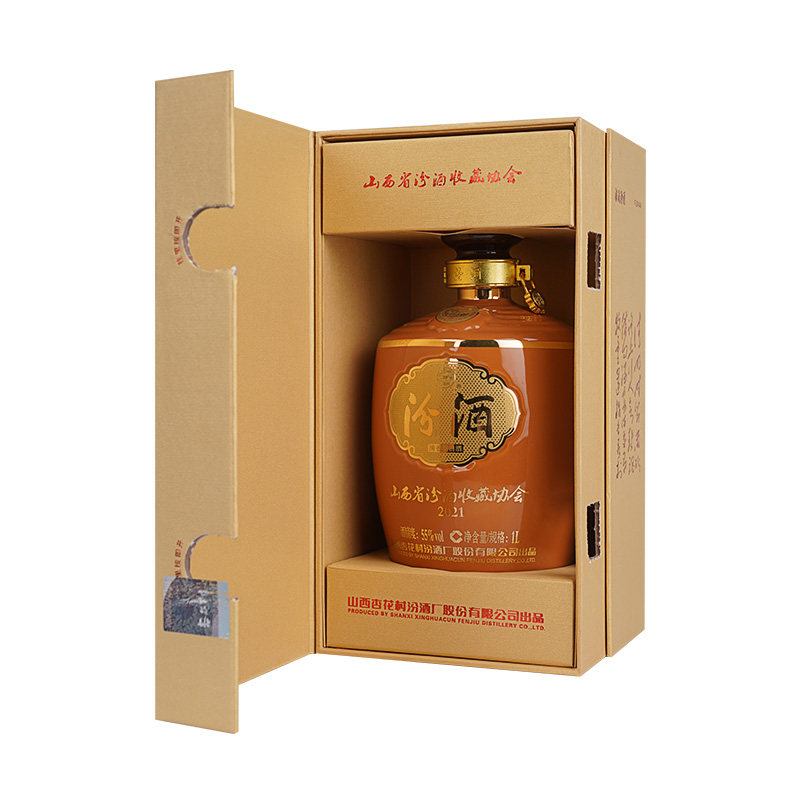 山西杏花村酒 55度坛装1l*1瓶 汾酒收藏协会清香型