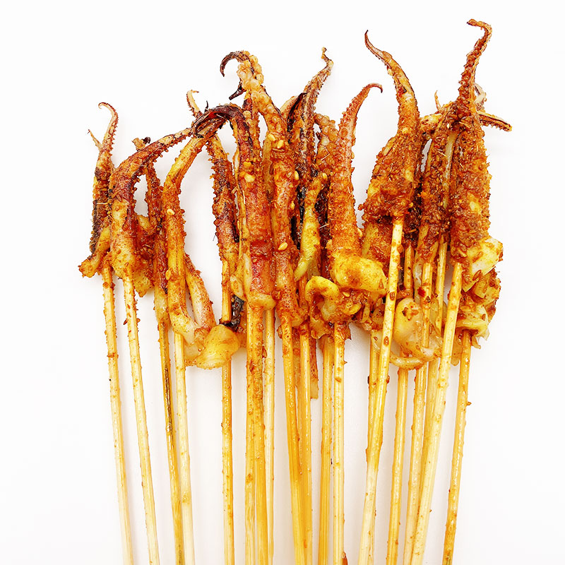 鱿鱼须串冷冻新鲜铁板串烧烧烤小肉串油炸1200串鸭肉