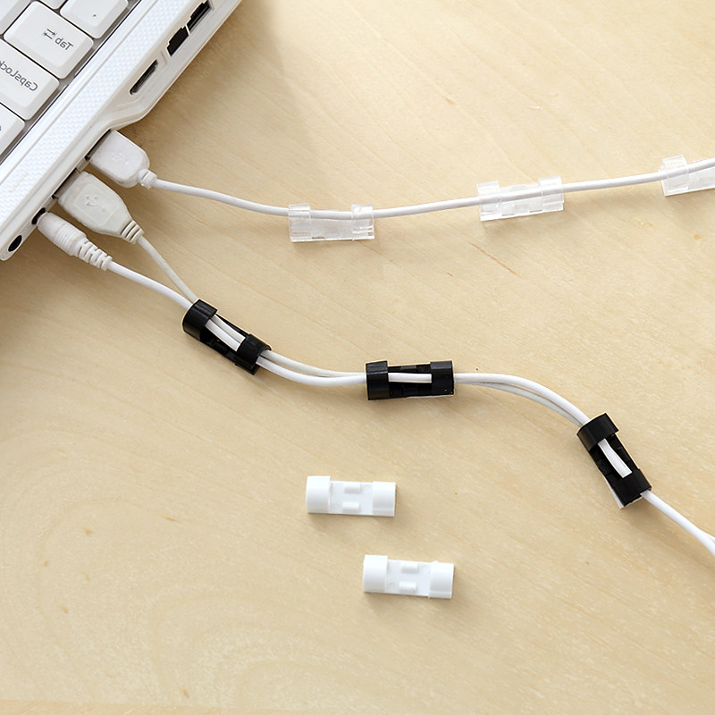 自粘墙面电线理线固定夹线卡子网线收纳整理数据线理线器