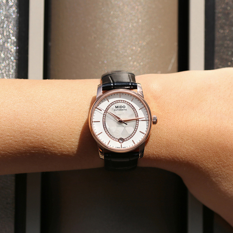 美度mido瑞士贝伦赛丽系列镶钻女士机械手表m0072073611600